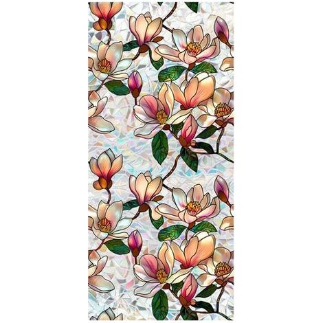 Dekorative Buntglasfolie, selbstklebend, UV-Schutz und Sichtschutz, 17 x 39,4 Zoll (1/5)