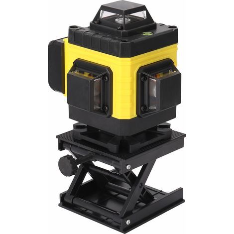 Livella laser verde per esterni, livella multifunzionale 4D per edilizia con 16 linee, livellamento a 3 gradi, 2 batterie, livellamento automatico, supporto girevole (1/5)