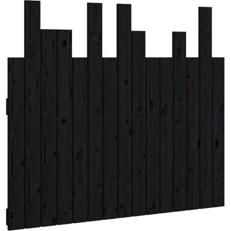 Testiera per dormire accessorio per camera da letto pensile stile pallet 95,5 x 3 x 80 cm Legno massello nero TDL0202496