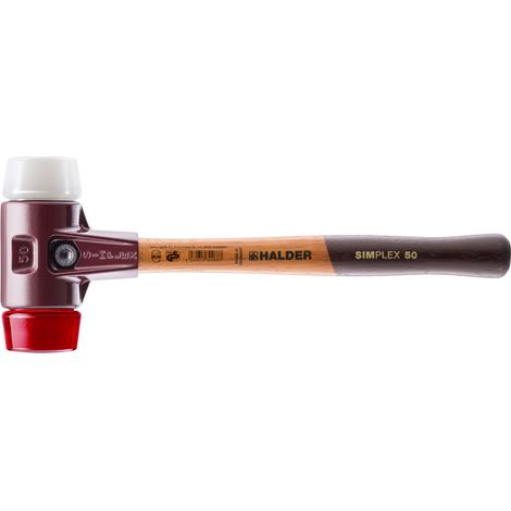 Maillet HALDER SIMPLEX plastique / superplastique avec boîtier en fonte malléable et manche en bois - D=30 mm - 3067.030