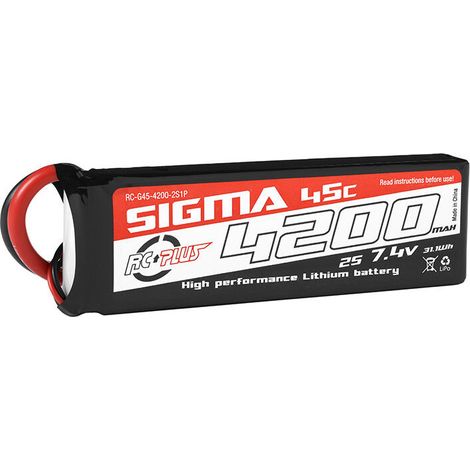 RC Plus - Li-Po Batterypack - Sigma 45C - 4200 mAh - 2S1P - 7.4V - XT-60