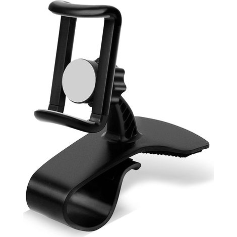 Support de téléphone pour tableau de bord de voiture, fixation par clip sur le tableau de bord, rétroviseur, pare-soleil, support GPS, support de téléphone rotatif (1/5)