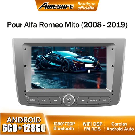 AWESAFE 4G Autoradio Android 13 pour ALFA ROMEO MITO (2008-2019) 6Go+128Go avec 7'' Écran Tactile Carplay Android Auto GPS WiFi FM (1/5)