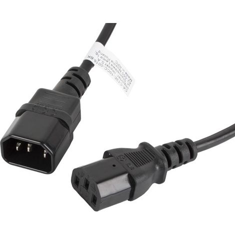 Cavo di prolunga Lanberg IEC 320 C13 - C14 da 1,8 m, nero. (1/4)