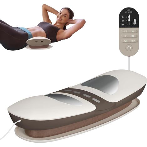 Electric Back Massager, 4-in-1 Wireless Back Stretcher with EMS Electrotherapy, Hotpacks, Vibration and Airbag Traction, 3 Level Adjustment Lumbar Traction Massager for Home (1/5)