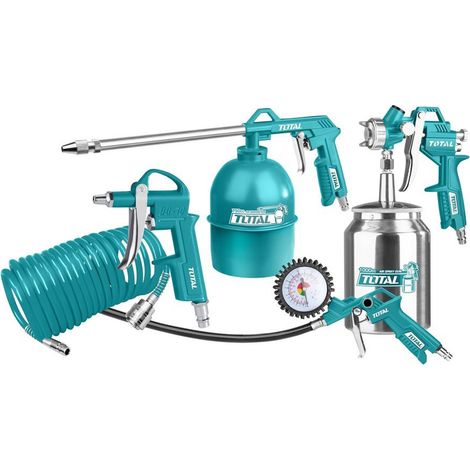 KIT ACCESSORI COMPRESSORE ARIA COMPRESSA AEROGRAFO SET 5pz TOTAL (1/6)
