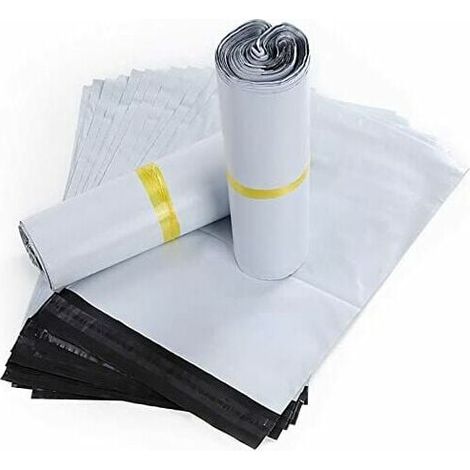 Versandtaschen aus Kunststoff, 100er-Packung, Beutel 17 x 30 cm, Verpackungsbeutel aus Polystyrol, Müllbeutel