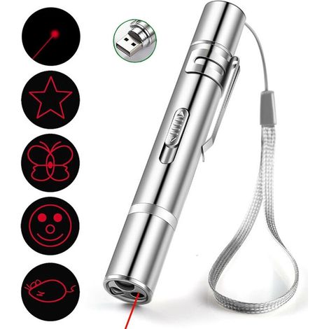 Pointeur laser LED Chats Chiens Jouets,5 modèles, lumière rouge, trois modes