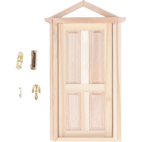 Porte miniature en bois à l'échelle 1:12, en bouleau, style flèche, pour maison de poupée. Accessoires pour maison de poupée. (1/5)