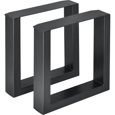 Juego de 2 patas de mesa rectangulares pata de banco de metal 40 x 43 cm negro 030003661
