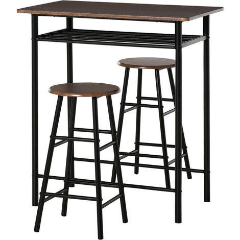 Ensemble Table de Bar avec 2 Tabourets Repose-Pieds Marron
Table Haute de Cuisine, 2 Chaises de Bar, Mange Debout, Tabourets Rembourrés, Salle à Manger, Cuisine (1/5)