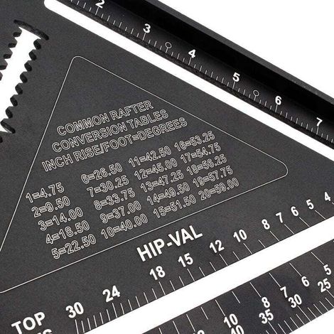 Équerre Menuisier MULTI FONCTIONS 180 mm - Guide Angle 45 90 Degres en Métal Aluminium (1/3)