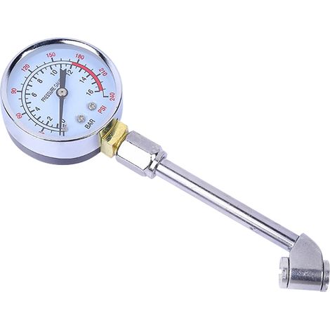 Manomètre Pression Pneue, Jauges de Pression Des Pneus, Testeur de Pression Des Pneus, Pistolet de Gonflage Manomètre, Manomètre Mécanique (Style de Tige Dure) (1/5)