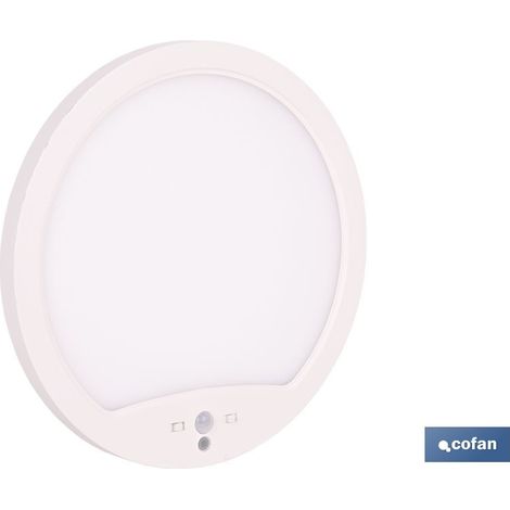 Downlight da superficie bianco con sensore di presenza e crepuscolare 18 W Ø230 mm (1/4)