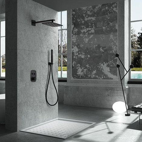 Kit de douche thermostatique encastré HIDRA noir mat (1/10)