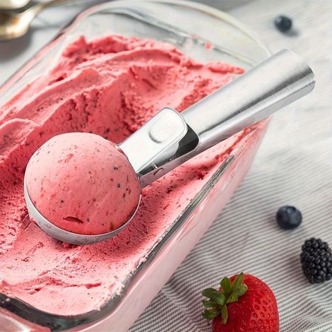 1 pc Pelle à glace à double usage en acier inoxydable, pelle à crème glacée, pelle à fruits, pelle à crème glacée multifonctionnelle (1/5)