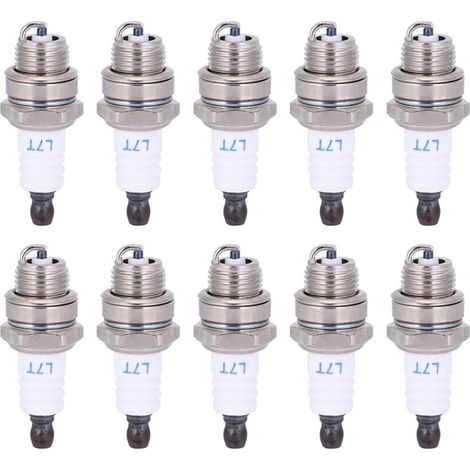 Lot de 10 bougies d'allumage pour tronçonneuse, accessoires pour tondeuse à gazon, pièces en laiton et céramique pour taille-haie (1/5)