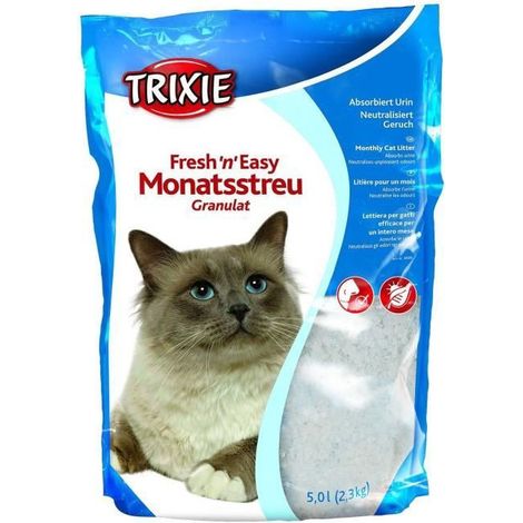 Litière Silice en Granules TRIXIE Freshneasy 5 L Blanc Contrôle des Odeurs