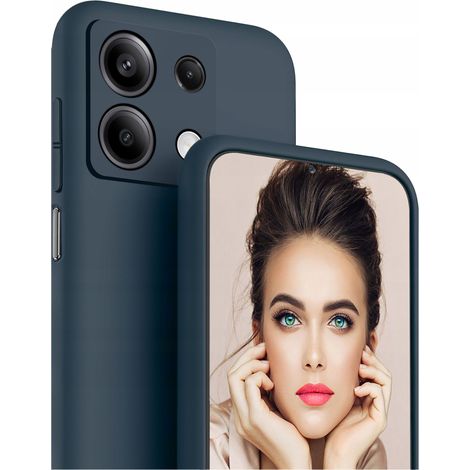 Coque pour Xiaomi Redmi Note 13 Pro 5G en silicone mat bleu marine + verre (1/5)