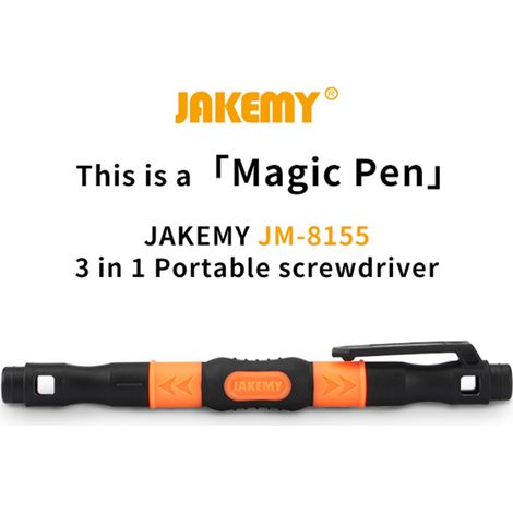JAKEMY 3-in-1 Tragbarer Doppelschraubendreher mit magnetischen, bidirektionalen Schlitz- und Kreuzschlitzbits – Reparatur- und Wartungswerkzeugset für Brillen, Uhren, Kleingeräte und Elektronik JM-815 (1/5)