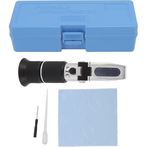 Hochpräzisionsrefraktometer PLD-A3 – 0–32° Brix & 0–27° Baumé – Messung von Wein, Früchten und Honig – Messbereich 0–140 – Kompaktes Aluminiumgehäuse (4 x 4 x 17,2 cm) mit Kalibrierung und Zubehör (1/5)