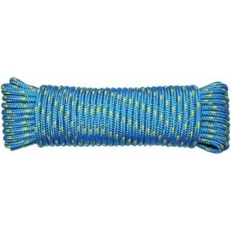 Cuerda Trenzada  05Mm Nylon Azul/Amarillo Tendedero Hyc 10 Mt
