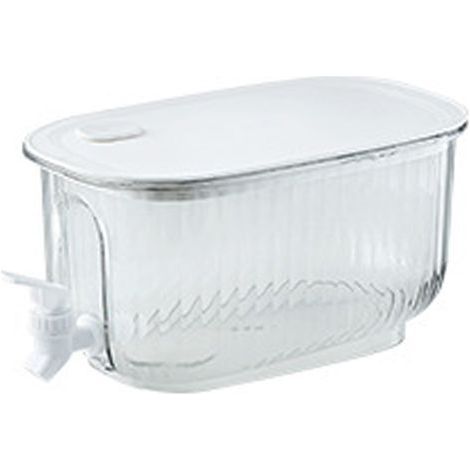 Distributeur de boissons grande capacité, bouilloire froide étanche et résistante à l'eau, de qualité alimentaire, avec robinet, transparent blanc. (1/5)