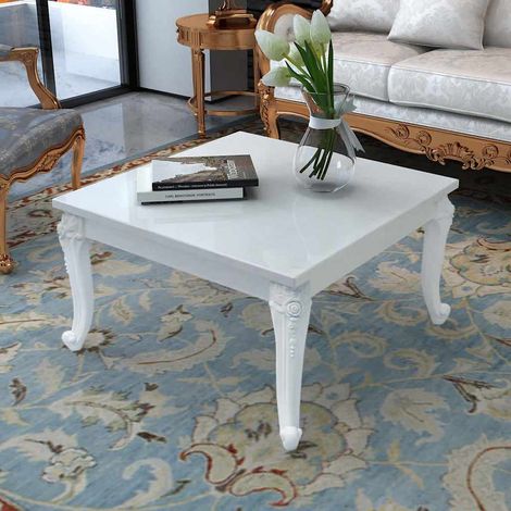 vidaXL Table basse 80x80x42 cm Blanc brillant (1/5)