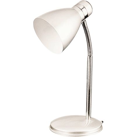 Lampada da tavolo in metallo Patric metallo bianco / cromo B: H 22 centimetri: 32 centimetri con interruttore incorporato (1/3)