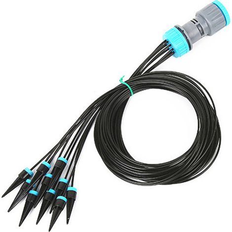 Système d'irrigation de jardin : 10 têtes d'irrigation goutte à goutte avec système d'arrosage automatique.