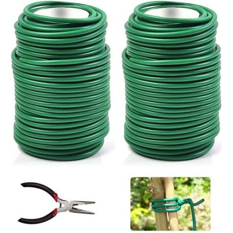 FENOPLASTICAFil Jardinage Vert,2 Rouleau Fil De Jardin Vert Souple 3,5mm x 20m,Fil Attache Tomate, Fil De Plante Supportant La Fixation Des Attaches Pour Plantes Grimpantes Fournitures De Jardinage (1/4)