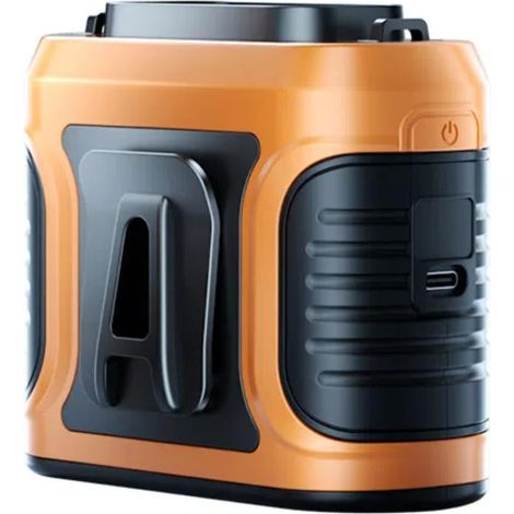 Ventilateur à clip portable avec clip de taille, double aération, flux d'air puissant, affichage numérique intelligent, rechargeable, orange