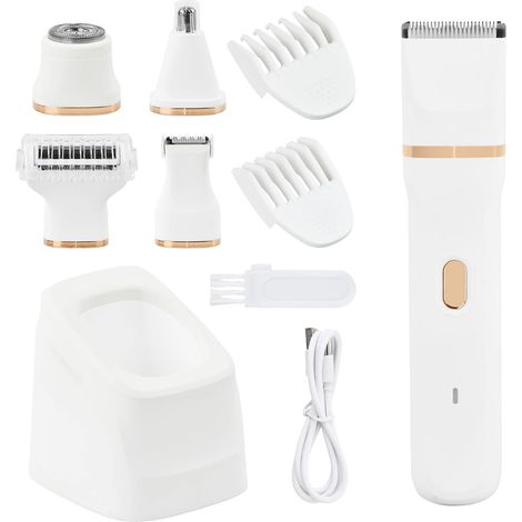 Rasoir Electrique Femme 5 en 1 Tondeuse Femme Intime IPX7 Tondeuse Bikini Femme Étanche Wet (1/5)