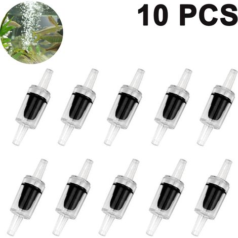 10 clapets anti-retour unidirectionnels, 4,5 mm, plastique, pour tuyau d'air d'aquarium, raccords pompe à air (1/5)