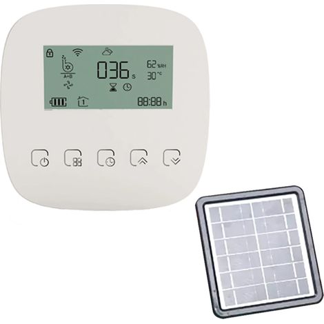 Temporizador de riego digital WiFi Tuya, controlador de riego por goteo automático con panel solar, compatible con Google. (1/5)