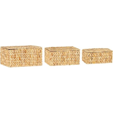 Panier de rangement en jacinthe d eau tressée beige naturel - beige naturel jacinthe d'eau (1/3)