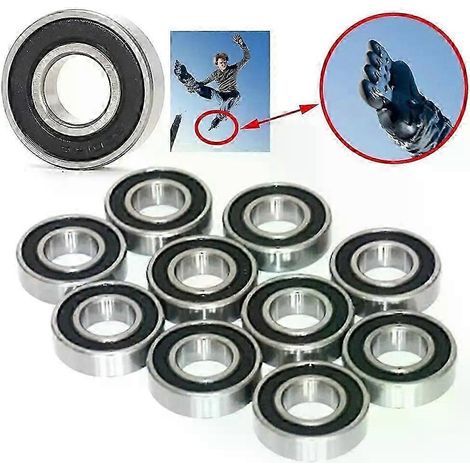 1 roulement à billes 608ZZ 608RS 609ZZ 609RS en acier à double protection pour patins à roulettes et trottinettes, gorge profonde - JXLGV (1/5)