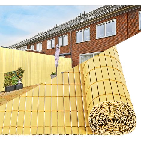 Randaco Canne in PVC per giardino, balcone e terrazza – Frangivista e frangivento, Adatto per giardini su balconi Bambù 80 x 1000cm