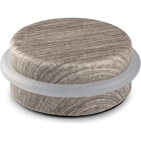 Tope de puerta con tórica, de metal y silicona con acabado madera olivo mediterráneo, fijación con adhesivo, blister (1/5)