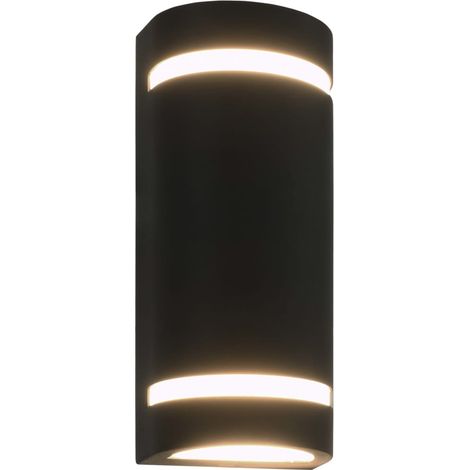 Appliques murales d'extérieur 2 pcs 35 W Noir Demi-rond