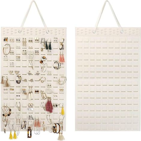 Soporte para pendientes y collares - Exhibidor de joyas para niñas - Capacidad para hasta 300 pares (blanco)