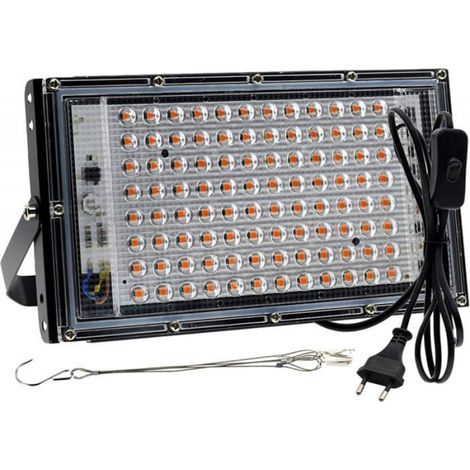 Lampe horticole LED spectre complet 100W pour plantes d'intérieur, fleurs, légumes et semis, UV et infrarouge (1/4)