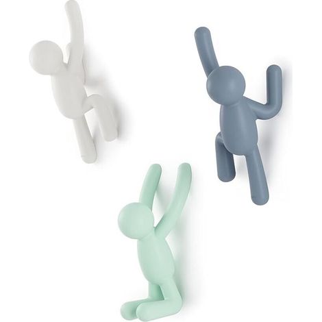 Lntyq Wall Hooks - Decorative wall hooks for coats, scarves, backpacks, towels and more, set of 3, pastel multicolors