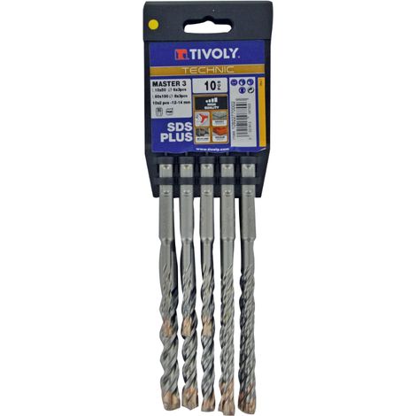 10 forets MASTER3 SDS+ 3 Taillants L 110- 160mm Ø 6 à 14mm TIVOLY - 10922770002