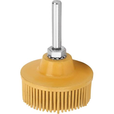 Brosse Abrasive En Caoutchouc émeri à Disque à Poils De 2 Pouces, Meule Pour L'élimination de la Rouille Et Fixation De Perceuse électrique, Outil D'ébavurage Et De Nettoyage(jaune) (1/5)