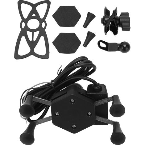Support téléphone moto X‑Shape, kit de fixation pour guidon scooter, support smartphone universel pour vélo, accessoire de guidon robuste. (1/5)