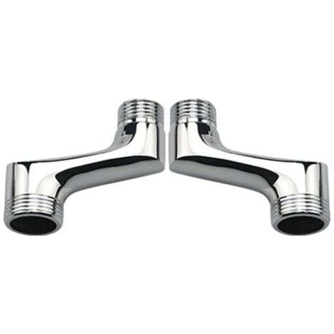 Pair Duschwinkelstück, Messing-Winkelreduzierstück, verstellbarer Schwenkarm, Wand-Winkelstück, 1/2\" auf 3/4\" Versatzstück, Chrom