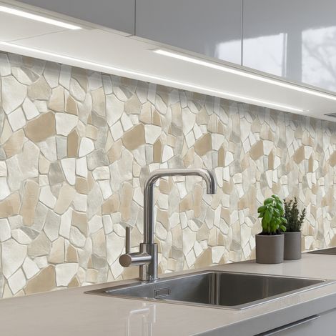 Kitchen Splashback Mosaic - Stones - Beige 500x80 cm
