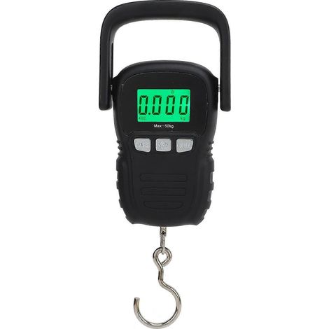 Balance numérique suspendue, portée 50 kg, étanche, manille en acier inoxydable, crochet en S, boîtier en plastique, portable.