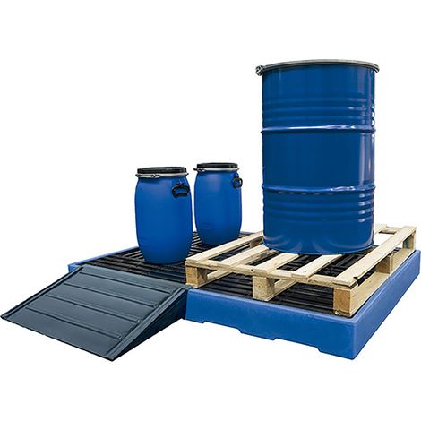 Plancher de rétention en polyéthylène avec rampe - Charge max 2000kg - PRP4F/R